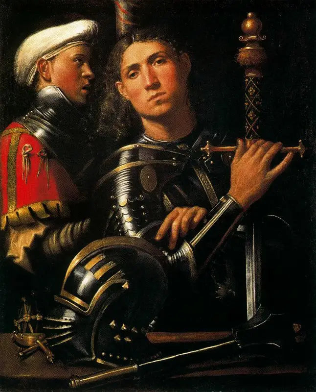 Retrato de un soldado con su escudero - Giorgione