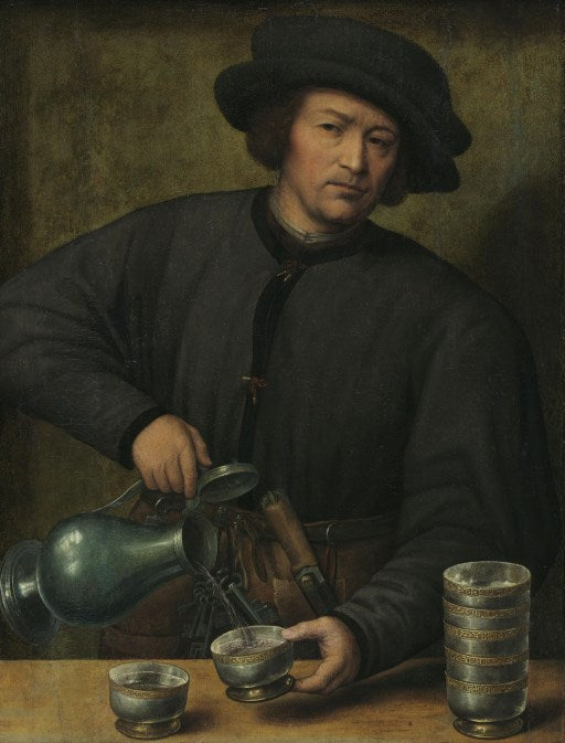 Portrait d'un verseur de vin - Joos van Cleve image 1 copie peinte à la main à l’huile