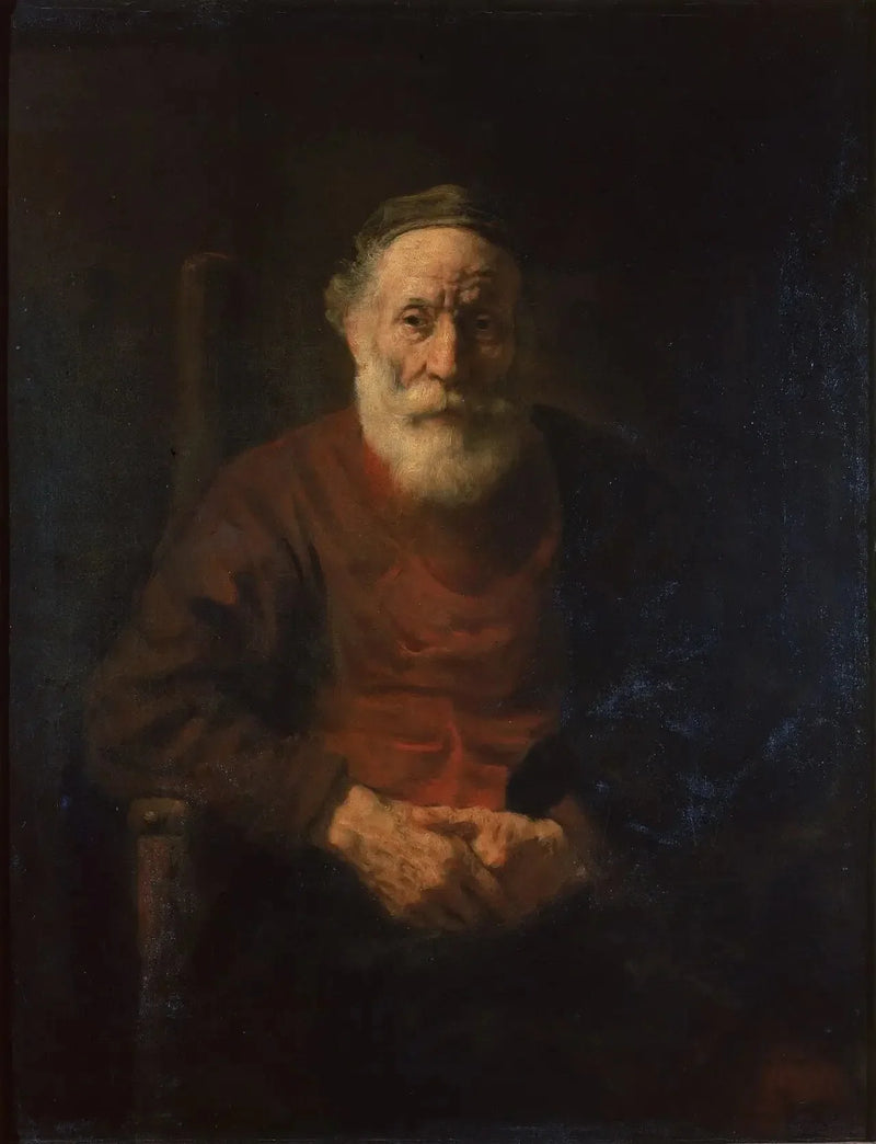 Retrato de un anciano en rojo por Rembrandt - Rembrandt