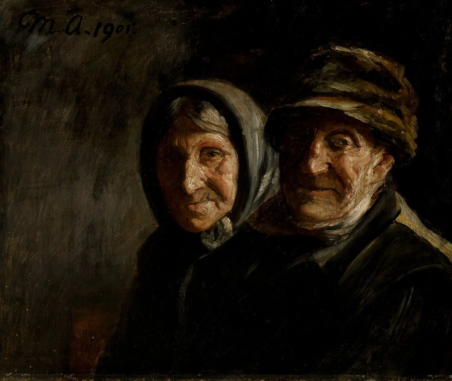 Retrato de una pareja de ancianos - Michael Peter Ancher