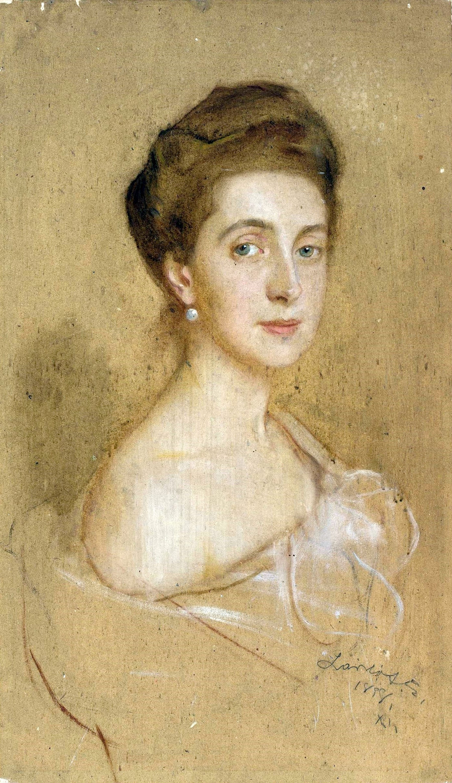 Retrato de una dama con un pendiente de perla - Philip de Laszlo