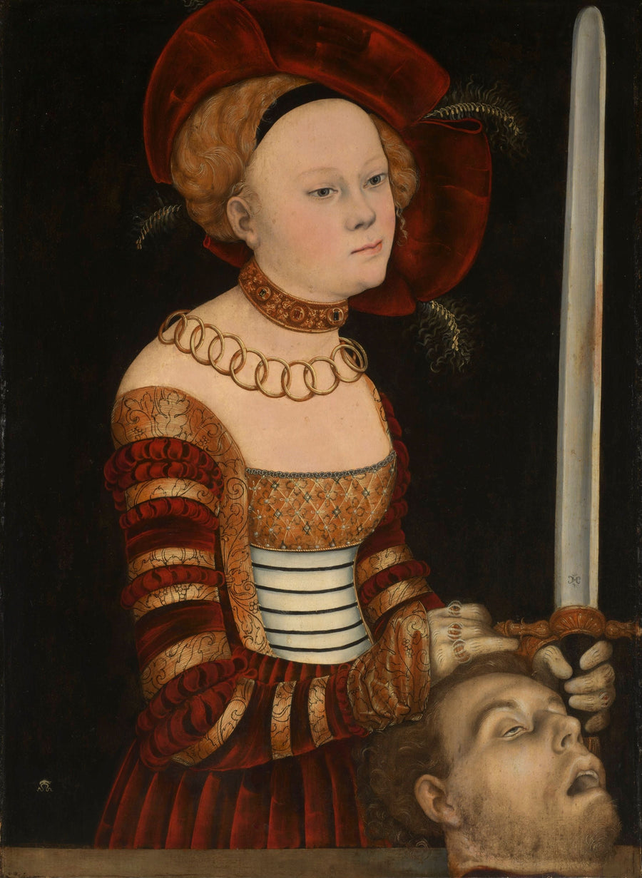 Retrato de una dama de la corte de Sajonia como Judith con la cabeza de Holofernes - Lucas Cranach el Viejo