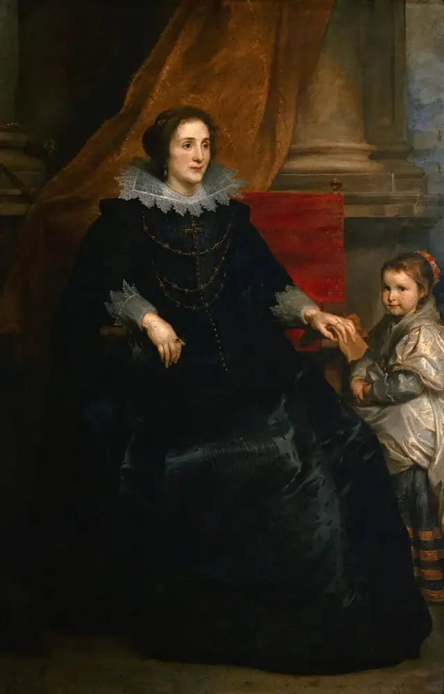 Retrato de una dama de calidad y su hija - Antoine van Dyck
