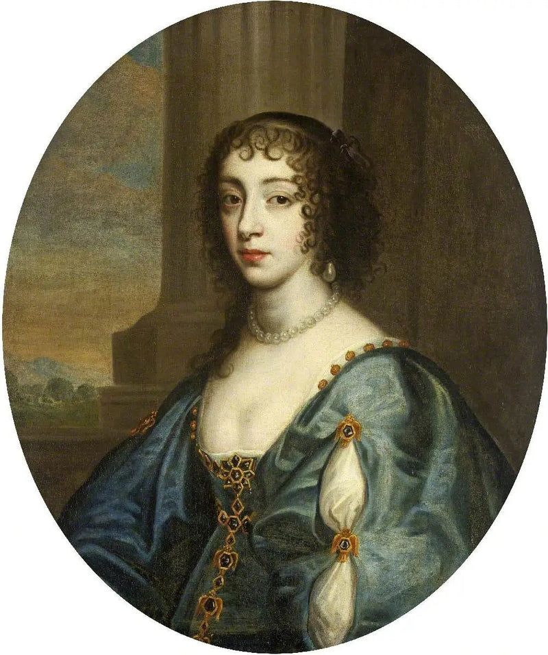 Retrato de una dama en azul, según la reina Henriette-Marie - Antoine van Dyck