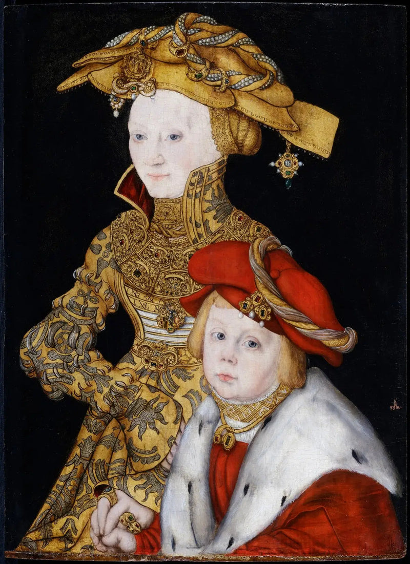 Retrato de una dama y de su hijo - Lucas Cranach el Viejo