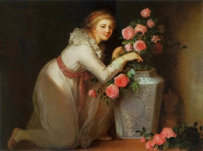 Retrato de una dama haciendo un ramo. - Élisabeth Vigée Le Brun