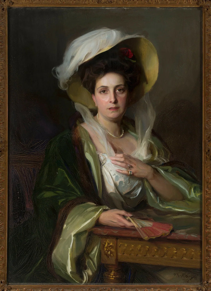 Retrato de una dama con un gran sombrero - Philip de Laszlo