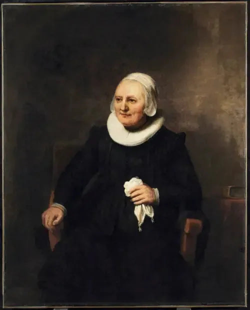Retrato de una mujer sentada con un pañuelo - Rembrandt