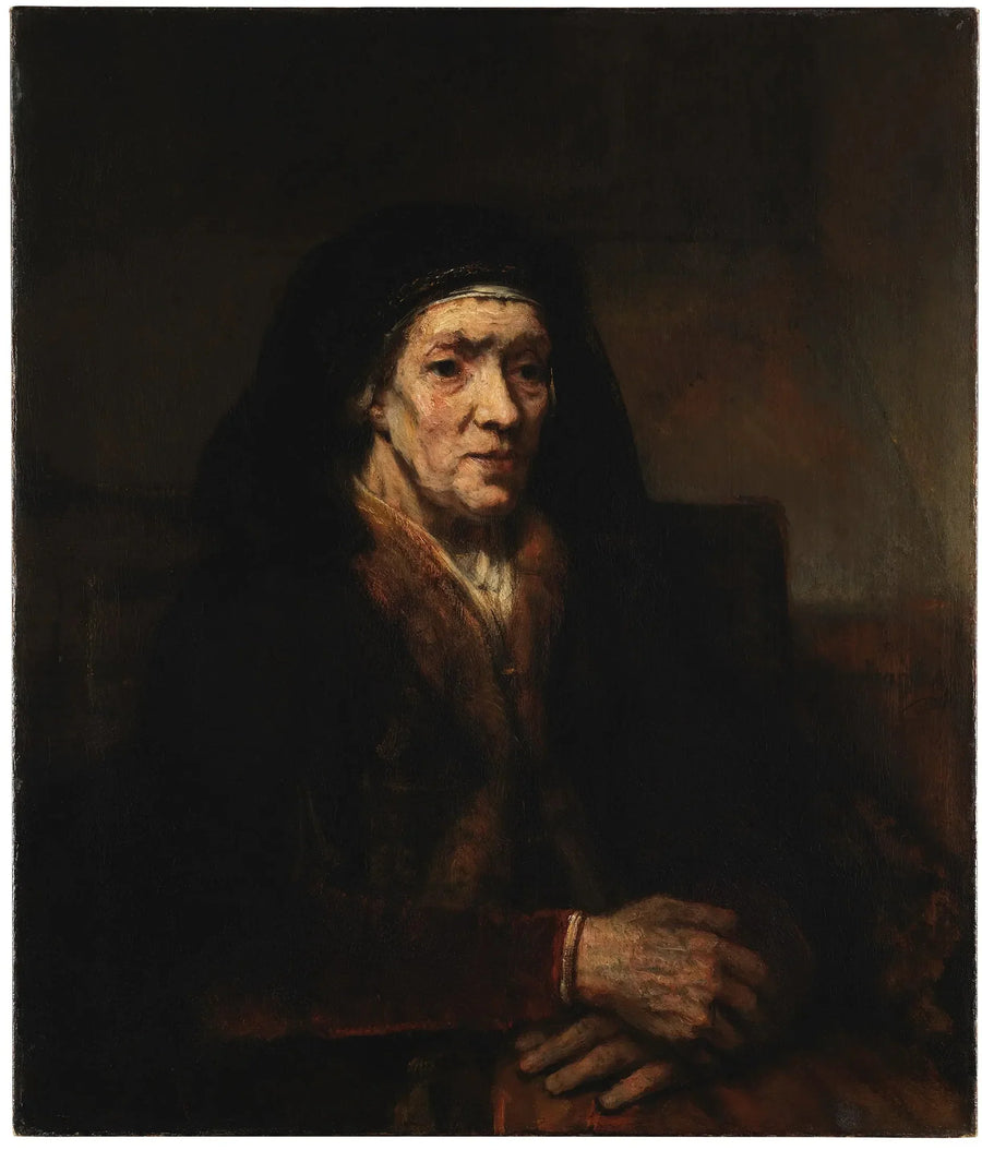 Retrato de una mujer sentada, con las manos juntas - Rembrandt