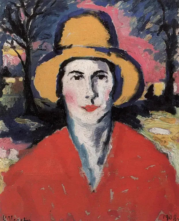 Retrato de una mujer con sombrero amarillo - Kazimir Malevich