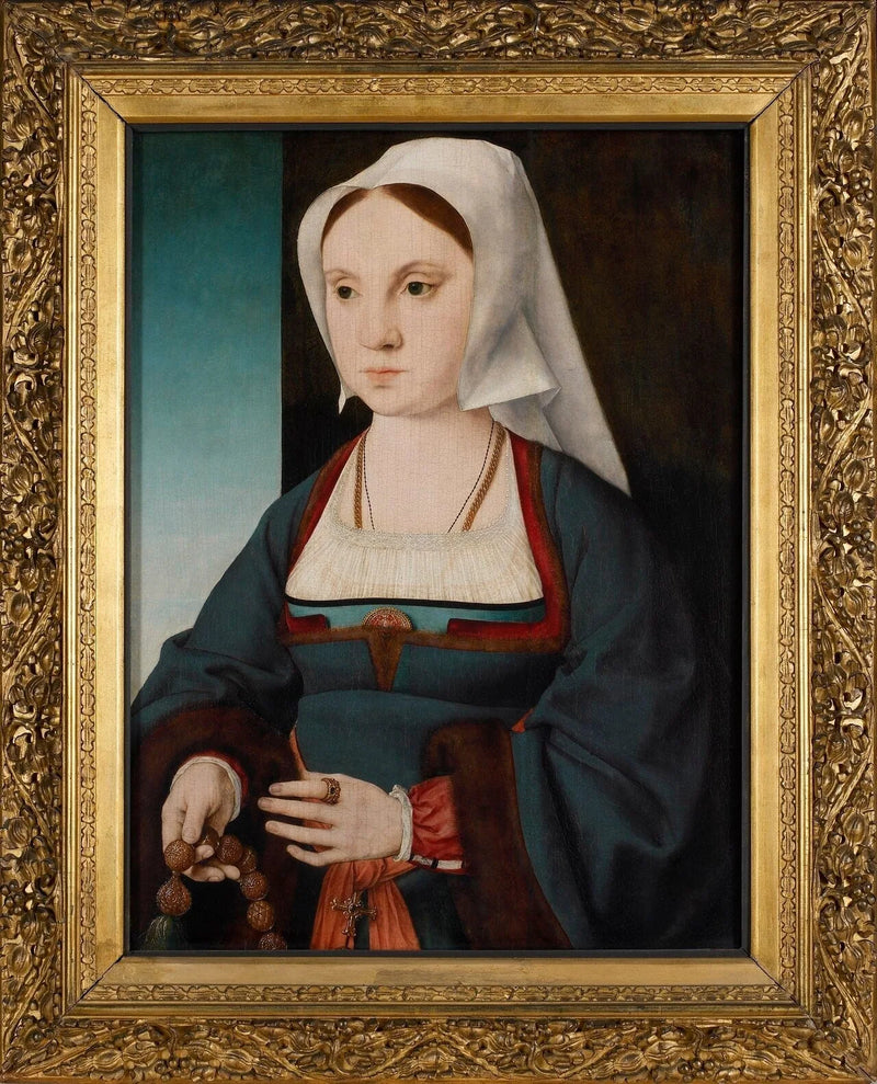 Retrato de una mujer con un rosario - Joos van Cleve