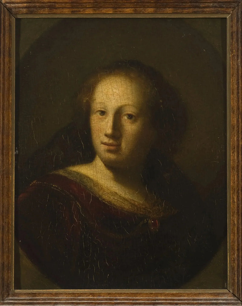 Retrato de una mujer con un colgante de rubí - Rembrandt