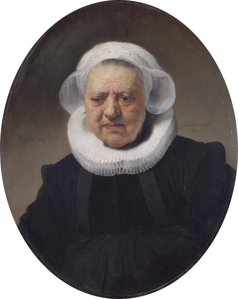 Retrato de una mujer de 83 años (quizás Aechje Claesdr, madre de Dirck Jansz Pesser) - Rembrandt