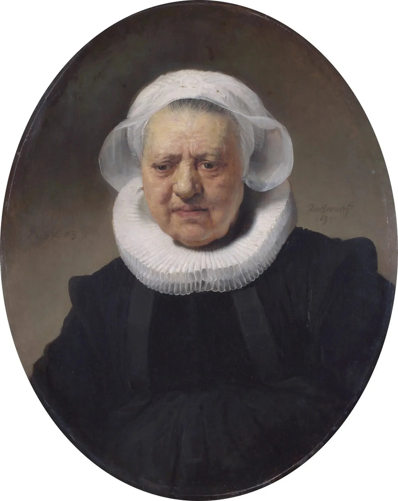 Retrato de una mujer de 83 años (quizás Aechje Claesdr, madre de Dirck Jansz Pesser) - Rembrandt