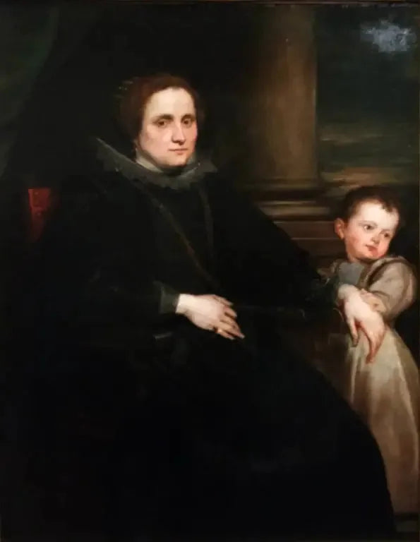 Retrato de una mujer de Génova con un niño - Antoine van Dyck