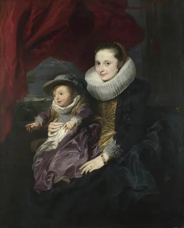 Retrato de una mujer y un niño - Antoine van Dyck