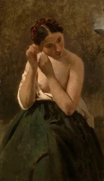 Retrato de una mujer - Jean-Baptiste Camille Corot