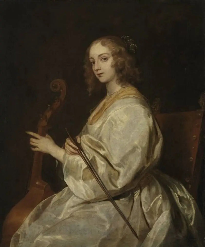 Retrato de una mujer tocando la viola de gamba, anteriormente identificada como Margaret Lemon - Antoine van Dyck