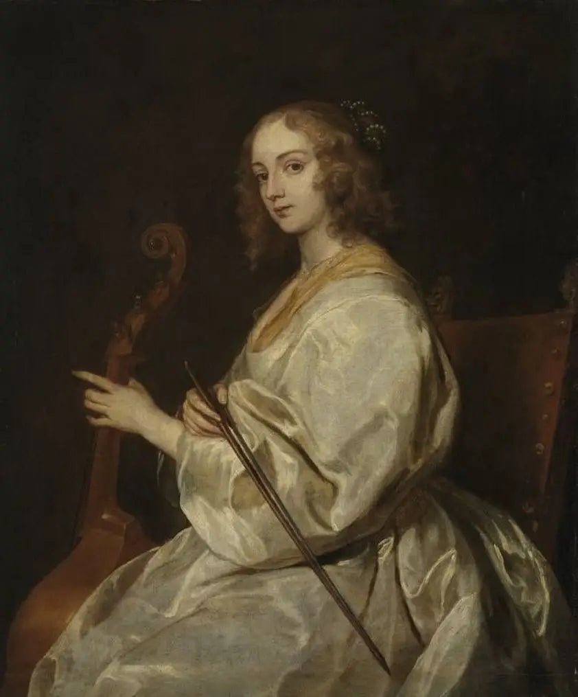 Retrato de una mujer tocando la viola de gamba, anteriormente identificada como Margaret Lemon - Antoine van Dyck