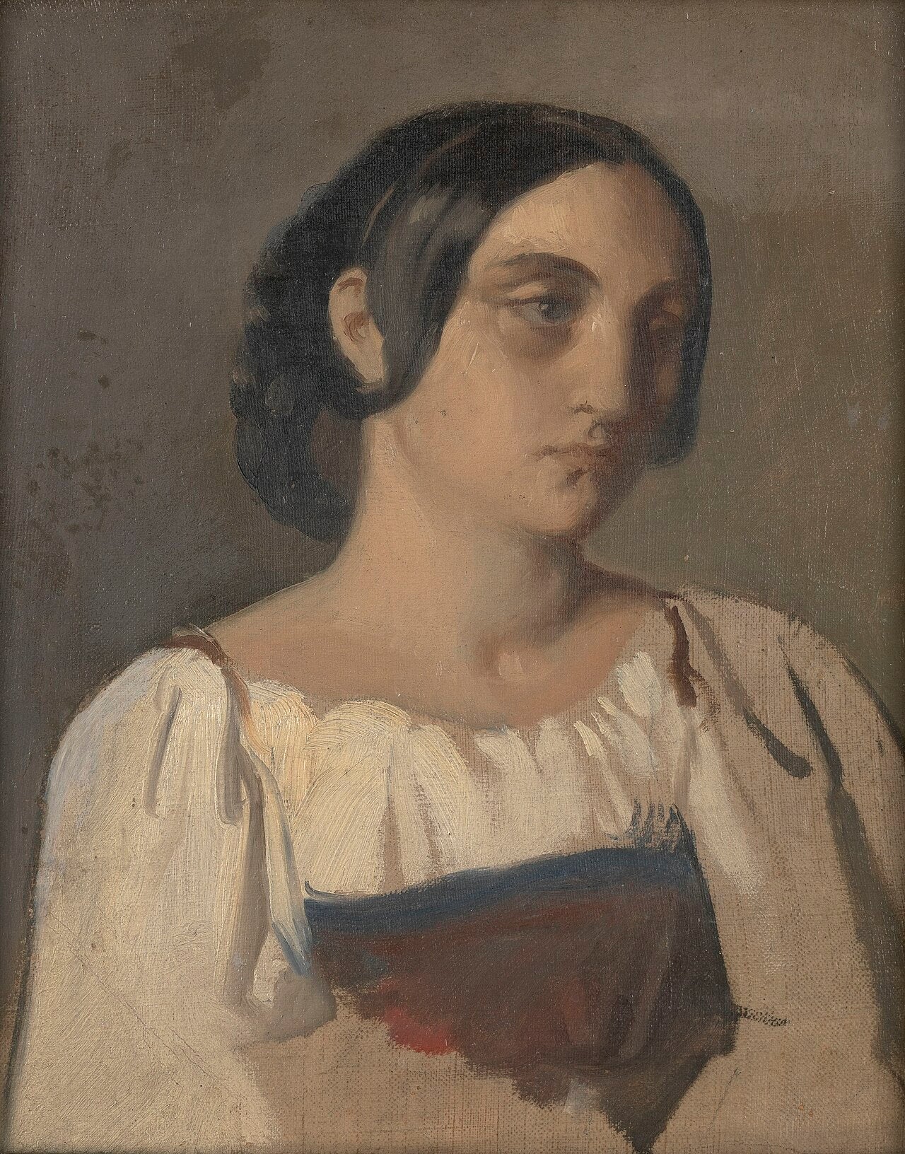 Portrait d’une Italienne - Théodore Chassériau image 1 reproduction de peinture à l’huile