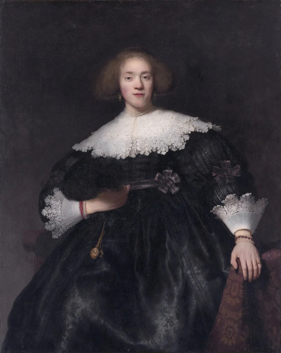 Retrato de una joven con abanico - Rembrandt