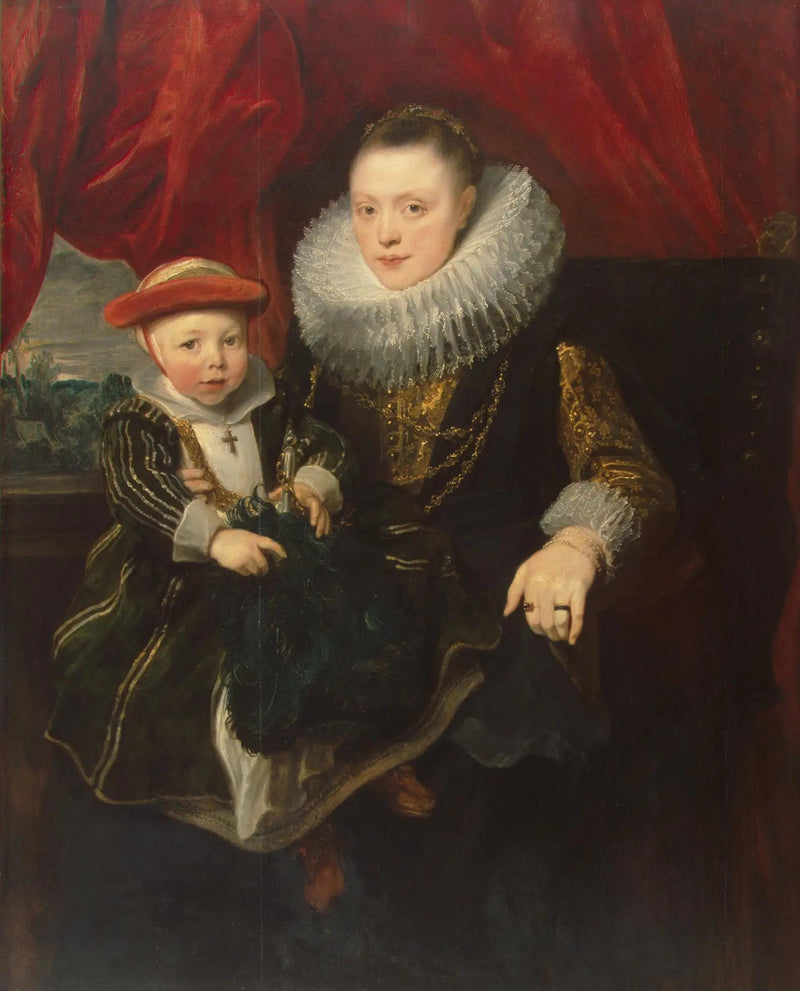 Retrato de una joven mujer con un niño - Antoine van Dyck