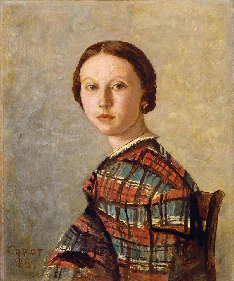 Retrato de una joven - Jean-Baptiste Camille Corot