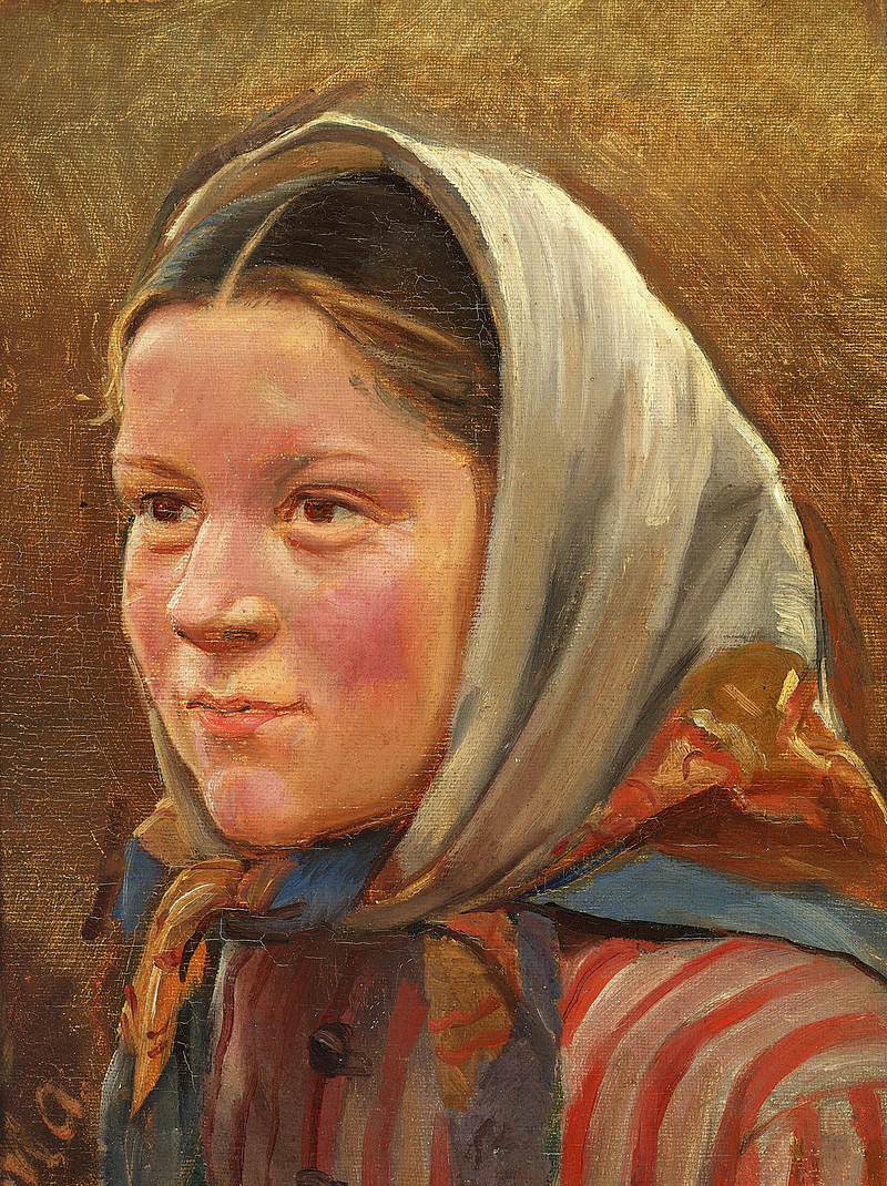 Retrato de una joven pescadora. - Michael Peter Ancher
