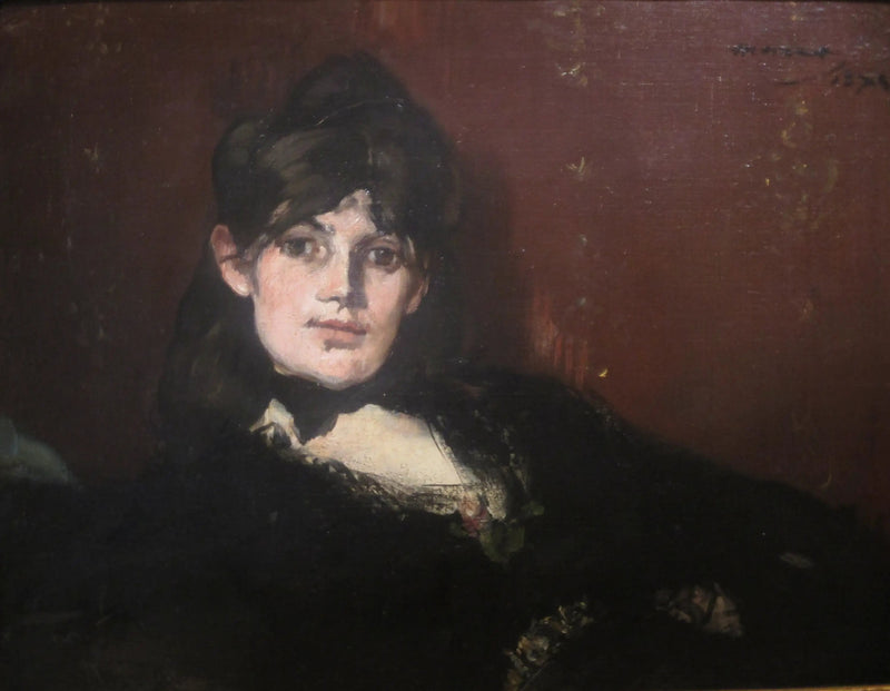 Retrato de Berthe Morisot extendida - Édouard Manet