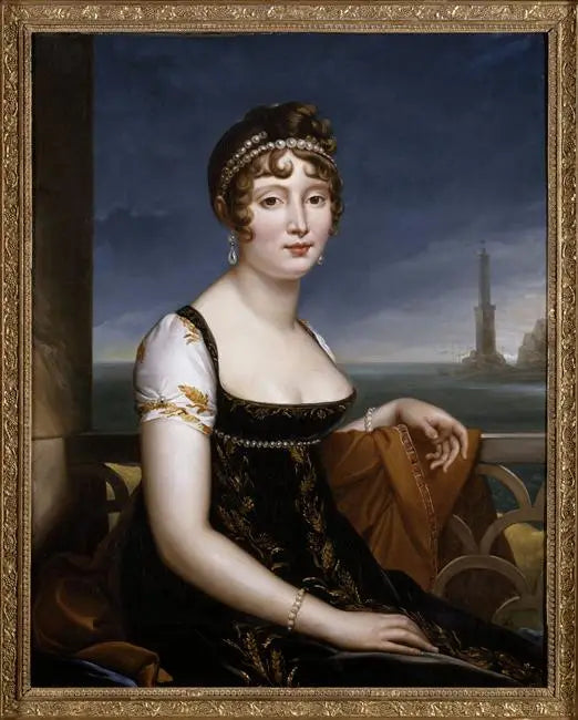 Retrato de Caroline Murat frente a la bahía de Nápoles - François Gérard