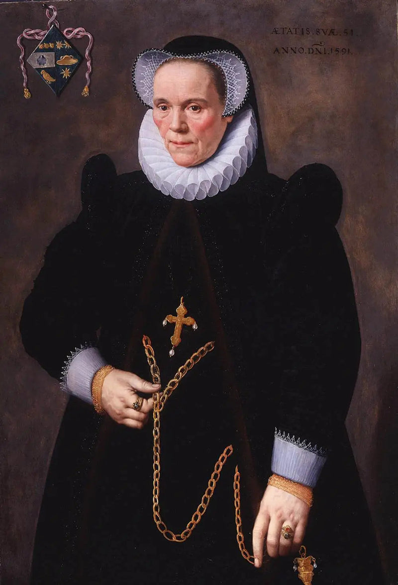 Retrato de Catherine van Damme, esposa de François de Groote - Frans Pourbus el Joven