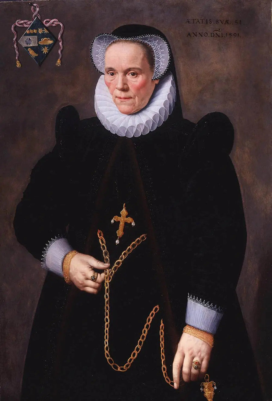 Retrato de Catherine van Damme, esposa de François de Groote - Frans Pourbus el Joven