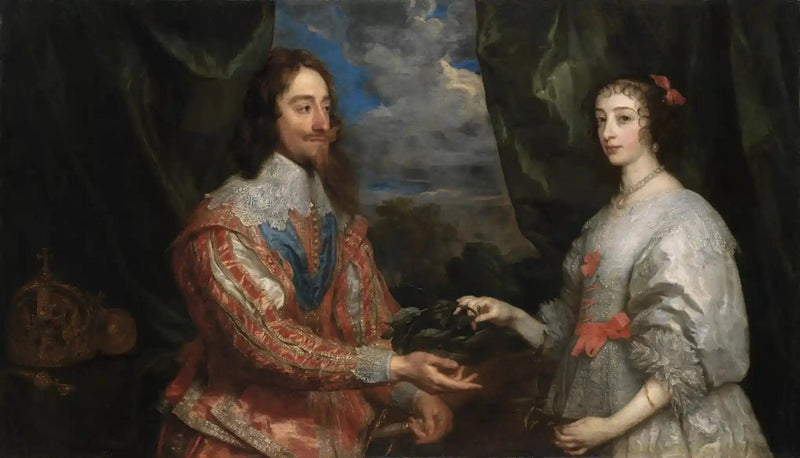 Retrato de Carlos I y de la reina Henrietta María - Antoine van Dyck