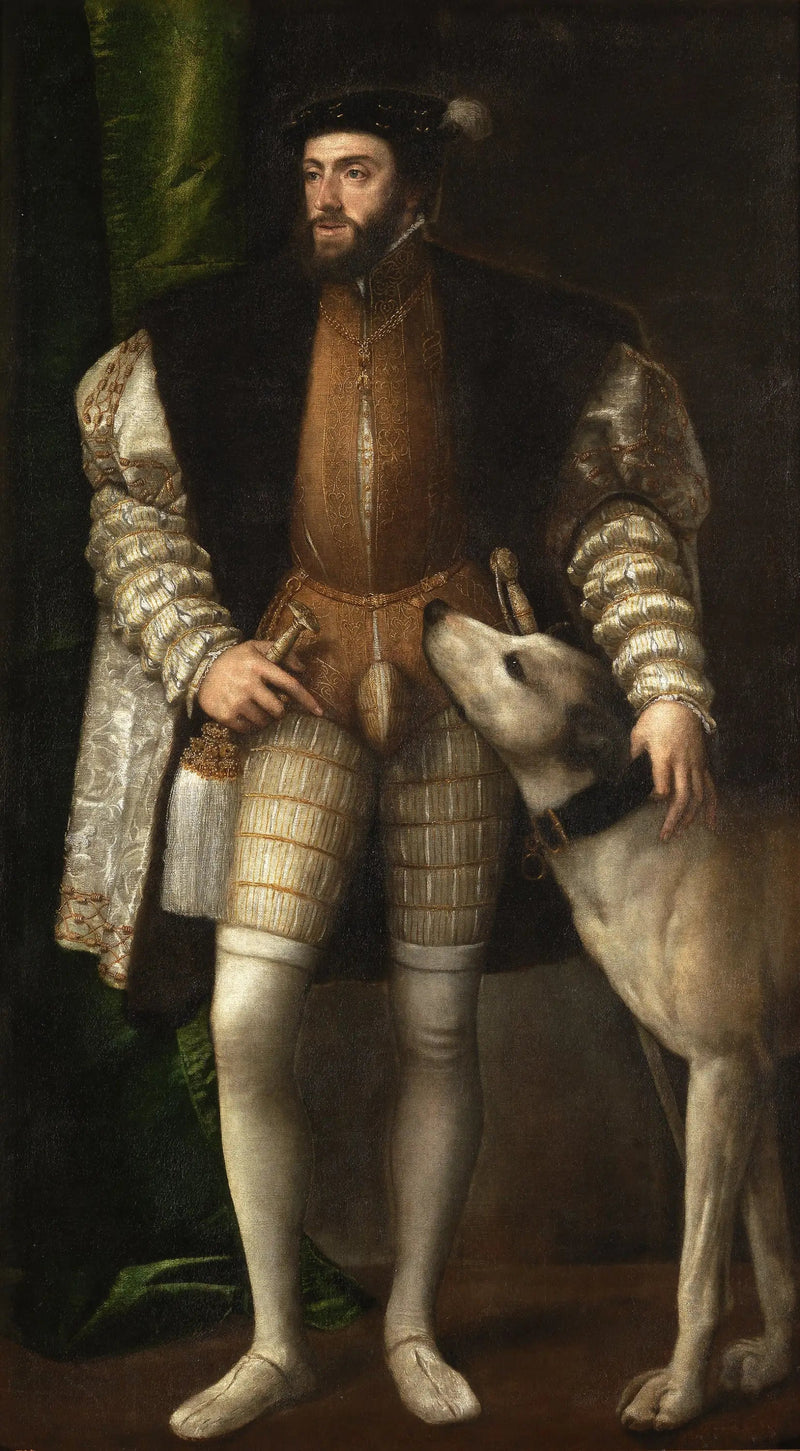 Retrato de Carlos V con un perro - Titian