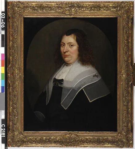 Retrato de Christina Pijll (nacida en 1601). esposa de Cornelis van Beveren - Gerrit van Honthorst