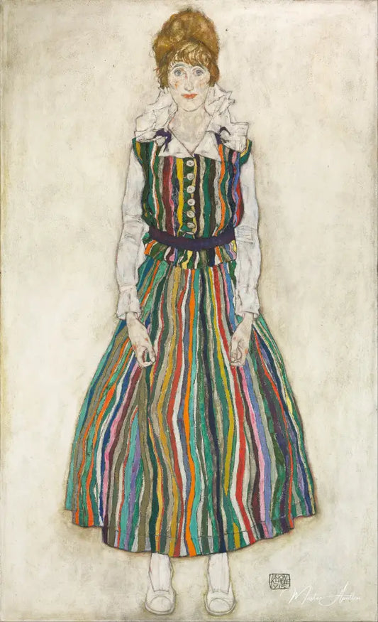 Portrait de Edith Schiele, femme de l'artiste - Egon Schiele - Reproductions de tableaux et peintures haut de gamme