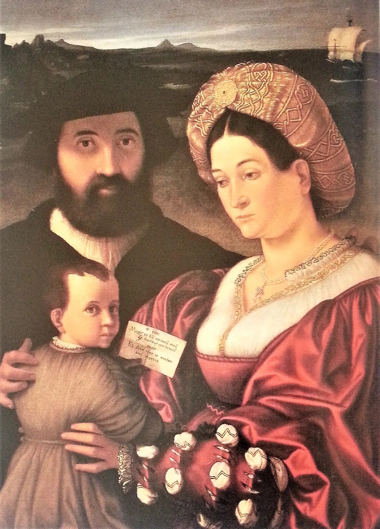 Portrait de famille de Giovannino de Bertolino Casotti - Andrea Previtali image 1 tableau peint à l’huile sur toile