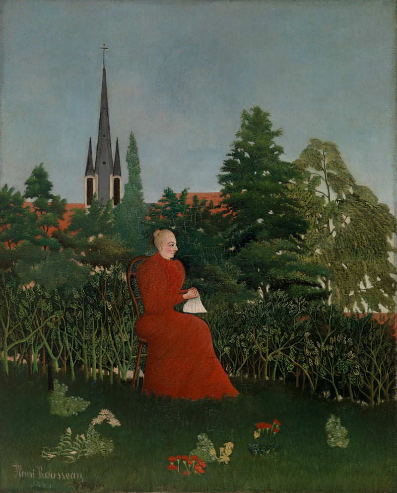 Retrato de mujer en un paisaje - Henri Rousseau