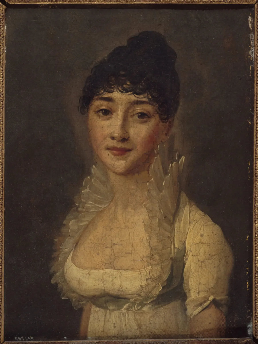 Retrato de mujer con vestido blanco - Louis-Léopold Boilly
