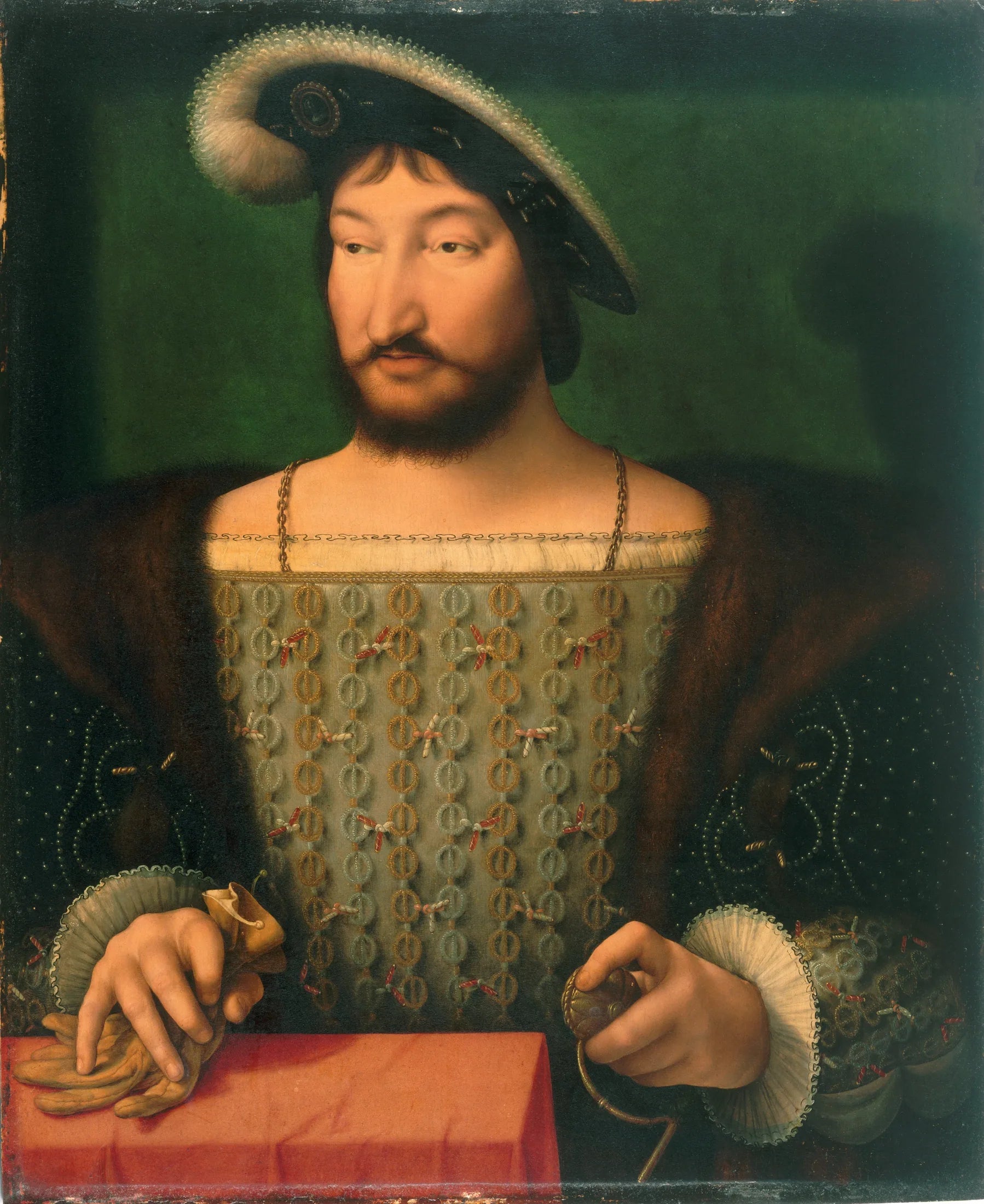 Portrait de François Ier, roi de France - Joos van Cleve image 1 copie peinte à la main à l’huile