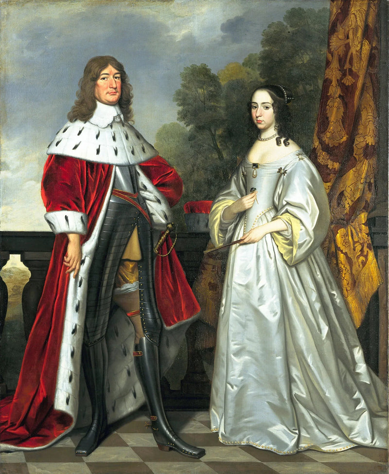 Retrato de Federico Guillermo, elector de Brandeburgo y de Luisa-Henriette de Nassau - Gerrit van Honthorst
