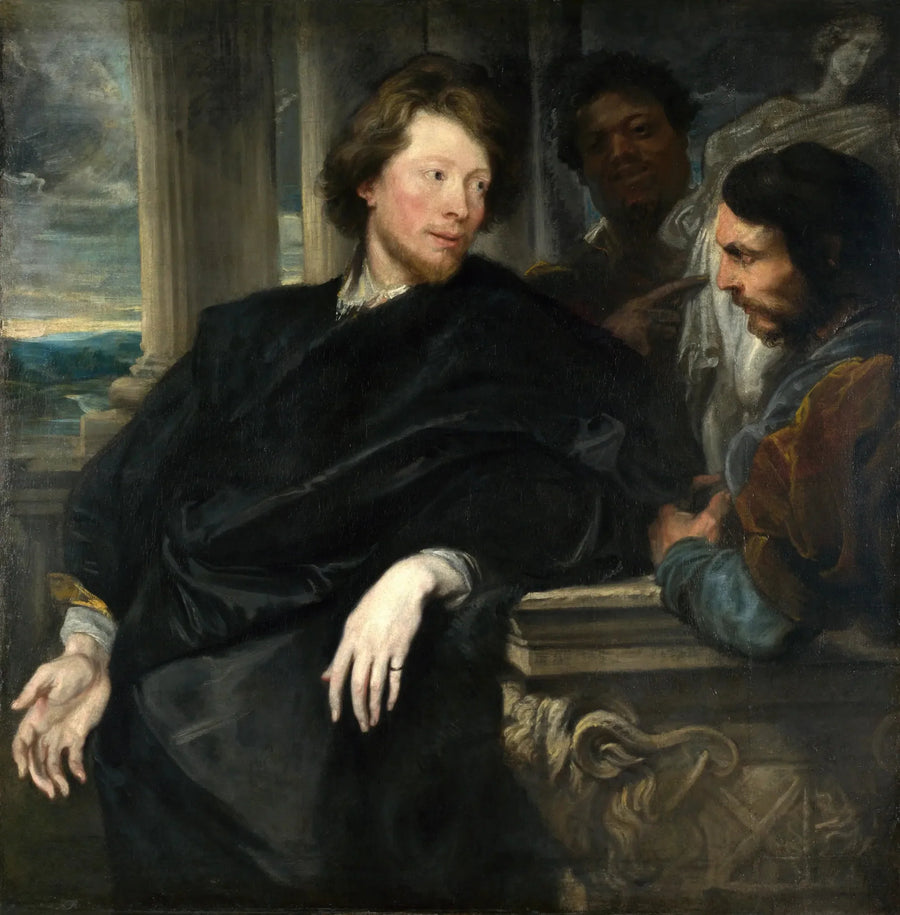 Retrato de George Gage con dos acompañantes - Antoine van Dyck