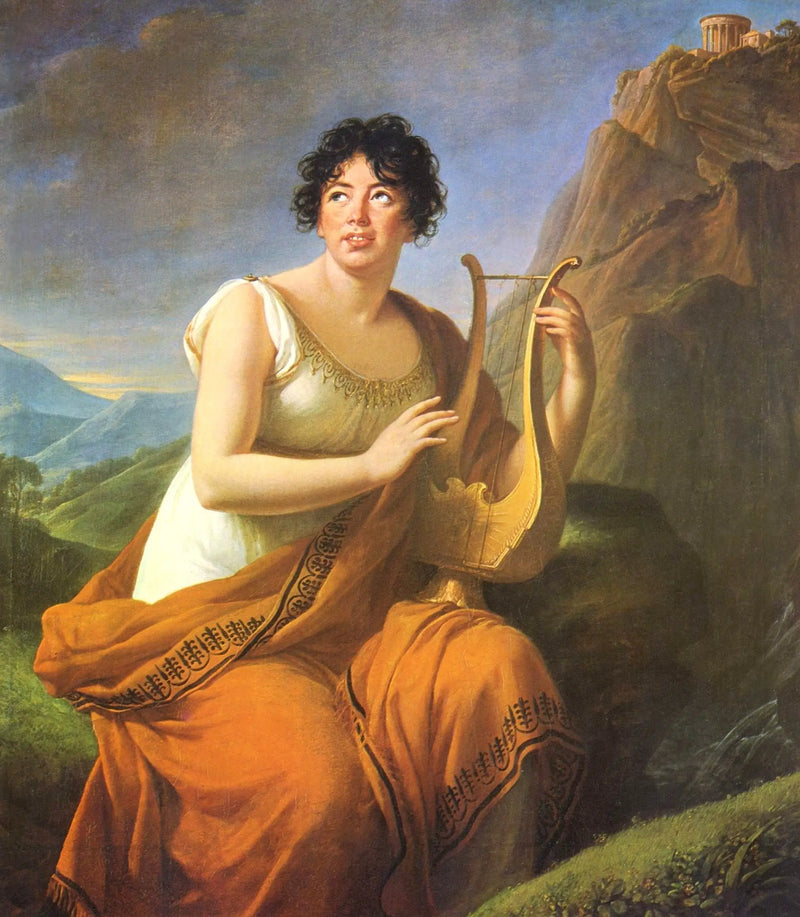 Retrato de Germaine de Staël en Corinne en el Cabo Misène - Élisabeth Vigée Le Brun