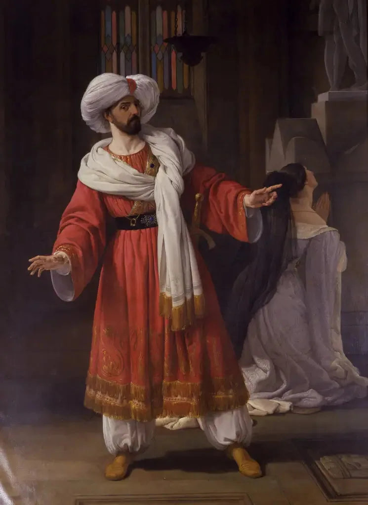 Retrato de Giovanni David en Alessandro en Gli arabi nelle Gallie de Pacini - Francesco Hayez