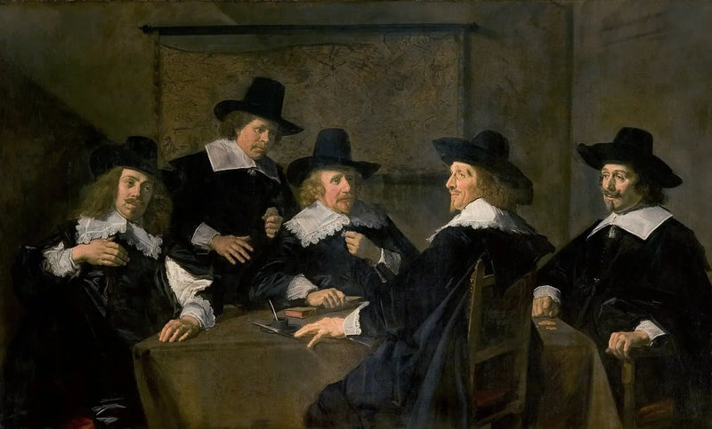 Retrato de grupo de los regentes del hospital Sainte-Élisabeth de Haarlem - Frans Hals