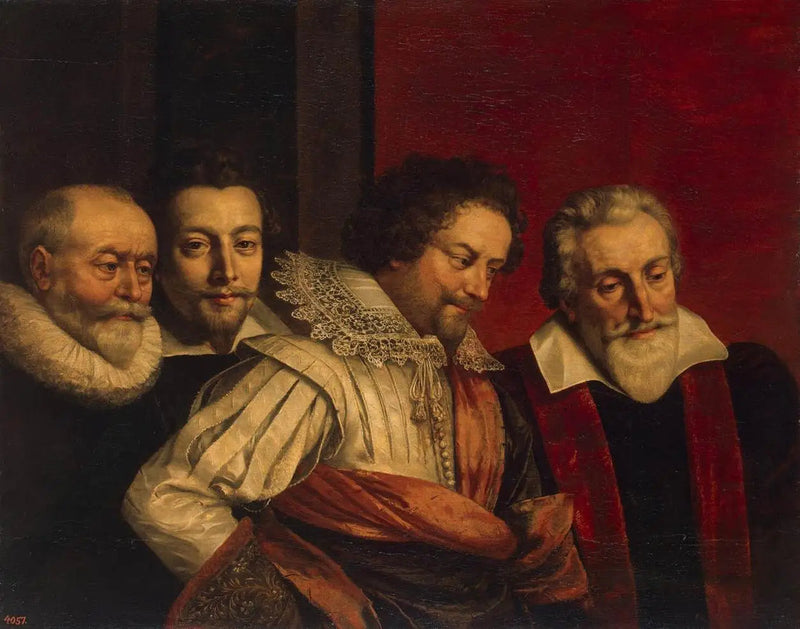 Retrato de grupo de cuatro miembros del Consejo de París (fragmento de la pintura perdida) - Frans Pourbus el Joven