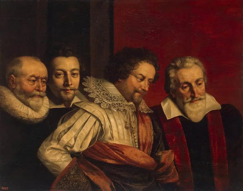 Retrato de grupo de cuatro miembros del Consejo de París (fragmento de la pintura perdida) - Frans Pourbus el Joven