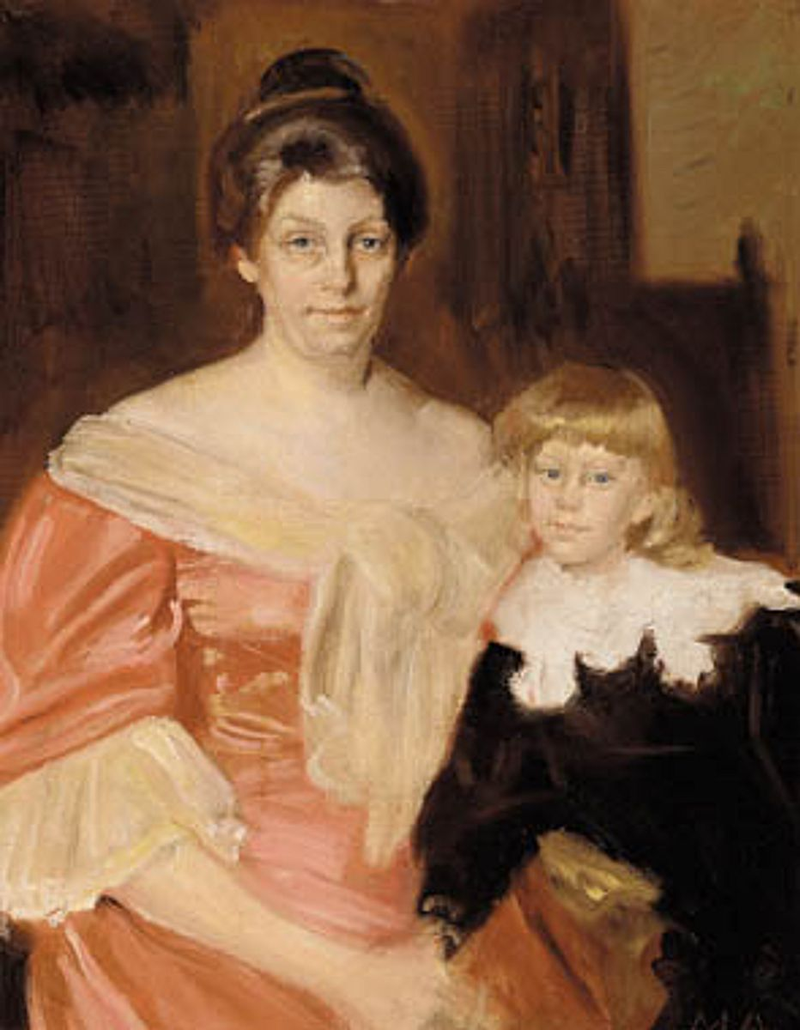 Retrato de Henny Brodersen y su hijo menor, Fin. -Michael Peter Ancher