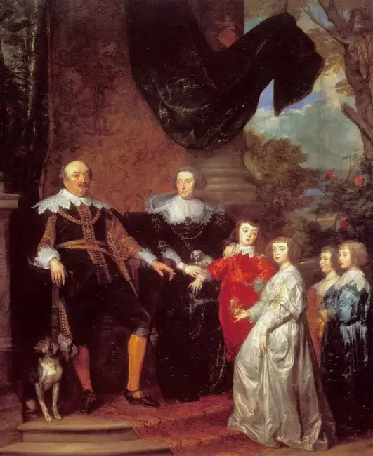 Retrato de Jan VIII (el Joven), conde de Nassau-Siegen, con su familia - Antoine van Dyck