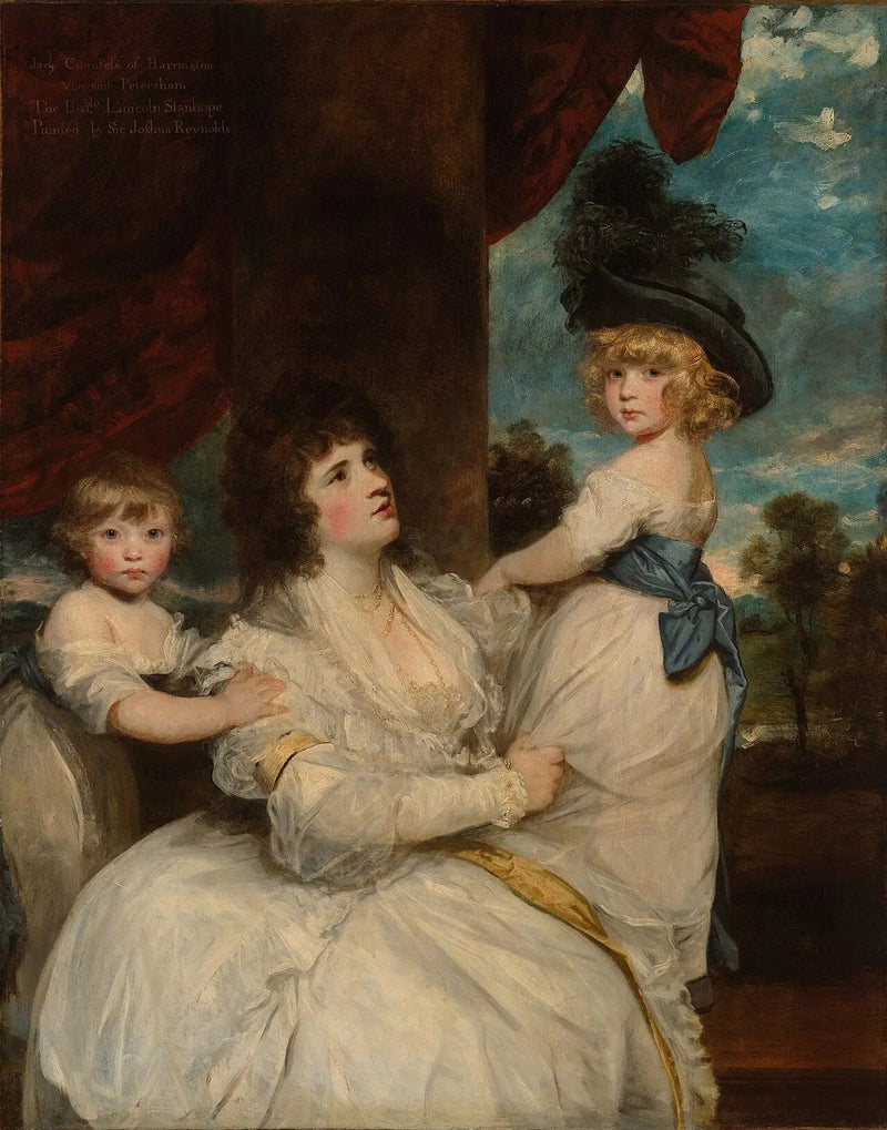 Retrato de Jane, condesa de Harrington, con sus hijos, el vizconde Petersham y el honorable Lincoln Stanhope - Joshua Reynolds